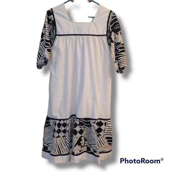 Vintage 60s Hilda Blue and White Hawaii Dress - Picture 7 of 11